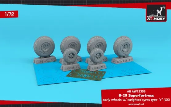 B-29 early production wheels type c (GS) 1:72