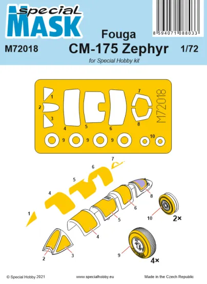 Fouga CM 175 Zephyr mask for Special Hobby 1:72