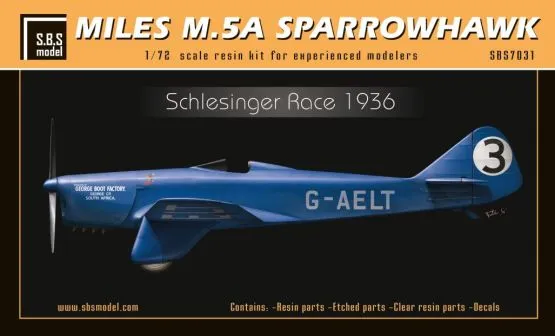 Miles M.5A Sparrowhawk - Schlesinger Race 1936 1:72