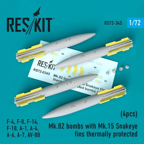 Mk.82 bombs with Mk.15 Snakeye fins thermally protected 1:72