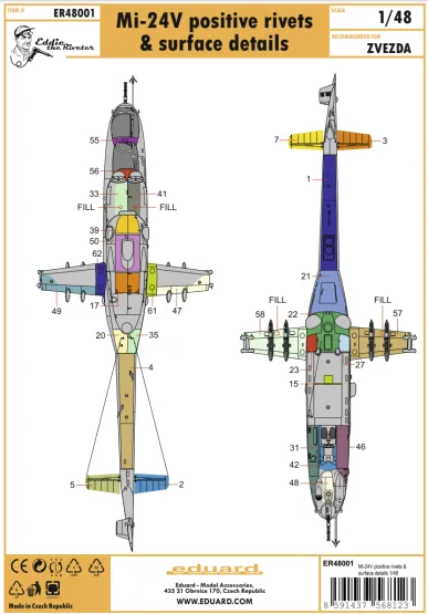 Mi-24V positive rivets & surface details 1:48