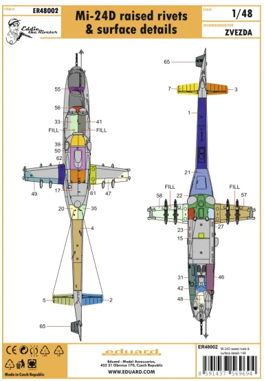 Mi-24D raised rivets & surface details 1:48