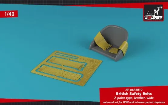 British WWI 2-point leather wide seatbelt 1:48