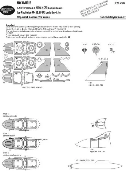 F-4C/D Phantom II ADVANCED mask for Fine Molds 1:72