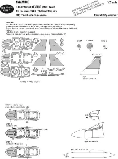 F-4C/D Phantom II EXPERT mask for Fine Molds 1:72 F-4C/D Phantom II EXPERT mask for Fine Molds 1:72