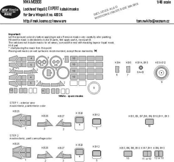 Lockheed Vega 5C EXPERT mask for Dora Wings 1:48 Lockheed Vega 5C EXPERT mask for Dora Wings 1:48