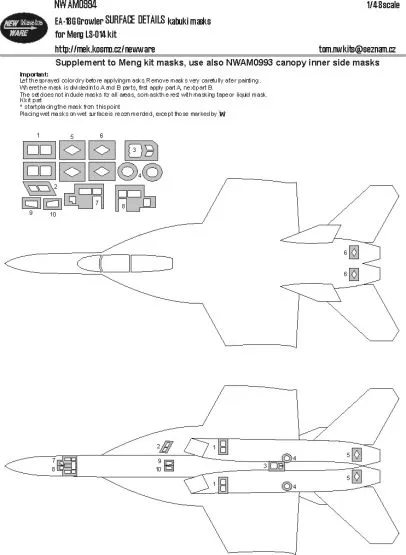 EA-18G Growler SURFACE DETAILS mask for Meng 1:48