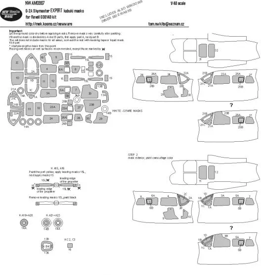 O-2A Skymaster EXPERT mask for Revell 1:48