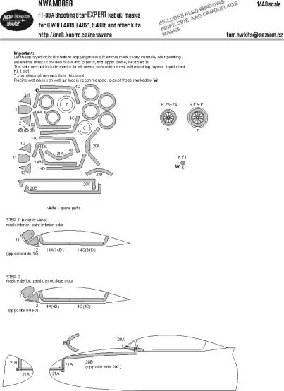 T-33A Shooting Star EXPERT mask for GWH 1:48