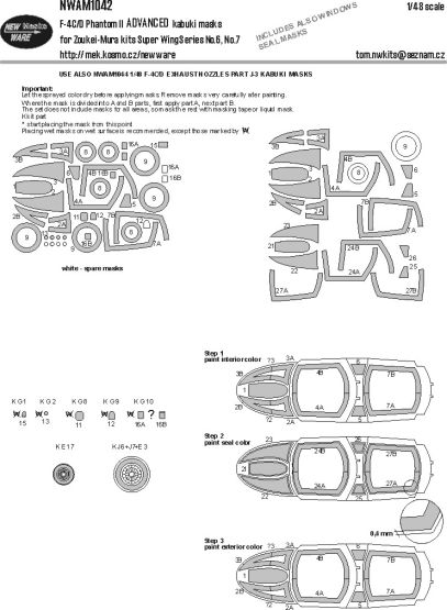 F-4C/D Phantom II ADVANCED mask for Zoukei-Mura 1:48