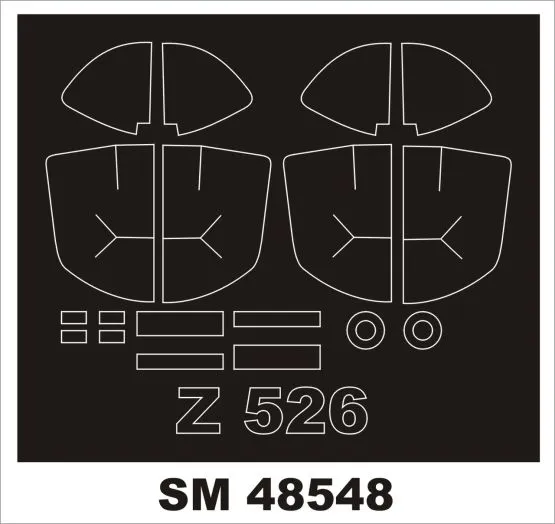 Zlin 526 mask for Eduard 1:48