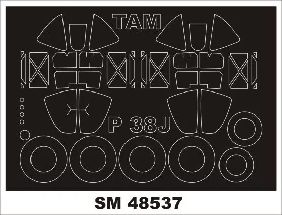 P-38J Lightning mask for Tamiya 1:48 P-38J Lightning mask for Tamiya 1:48