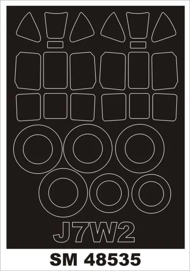 Kyushu J7W2 mask for Hasegawa 1:48