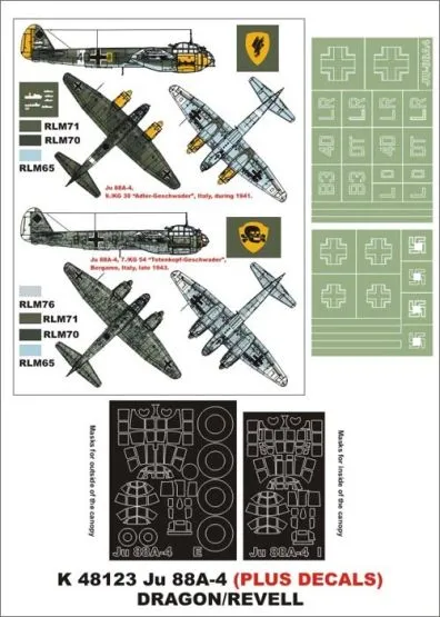 Ju 88A-4 super mask for Dragon/ Revell 1:48