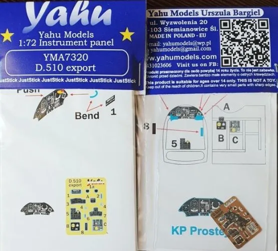 Devoitine D.510 export - Instrument panel 1:72