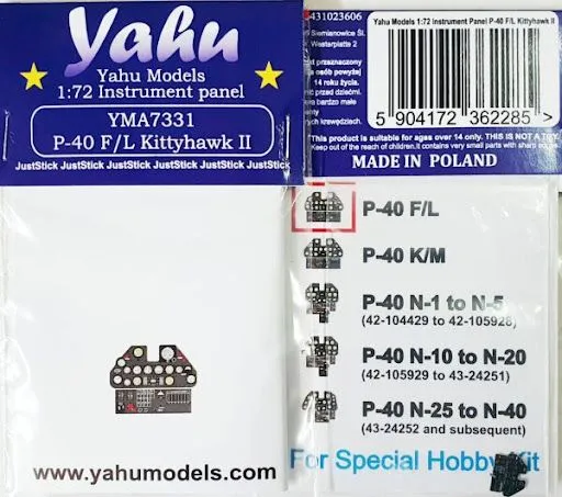 P-40 F/L Kittyhawk II - Instrument panel 1:72