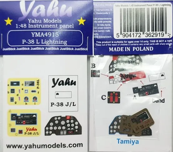 P-38 L Lightning - Instrument panel 1:48