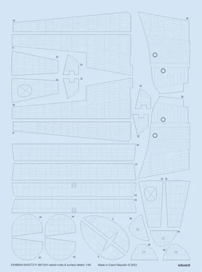 P-38F/ G/H raised rivets & surface details 1:48