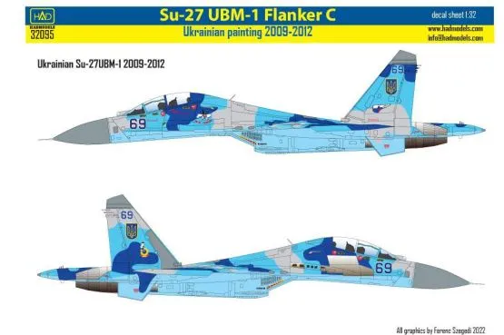 Su-27UB Ukrain painting 69 extended 1:32
