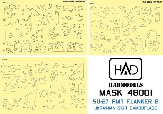 Su-27 PM1 Ukrainian digit camouflage MASK 1:48