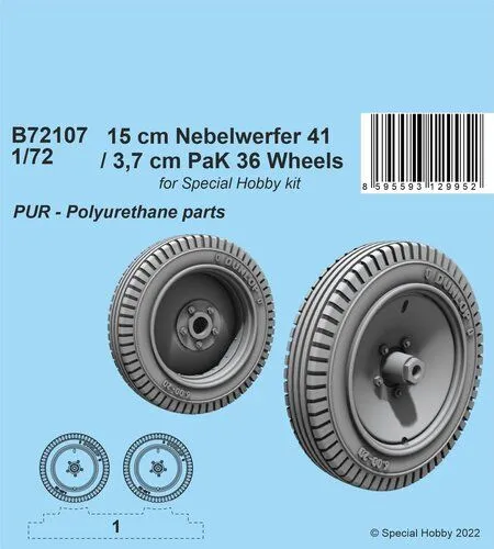 15cm Nebelwerfer 41 / 3,7 cm PaK 36 Wheels 1:72 15cm Nebelwerfer 41 / 3,7 cm PaK 36 Wheels 1:72