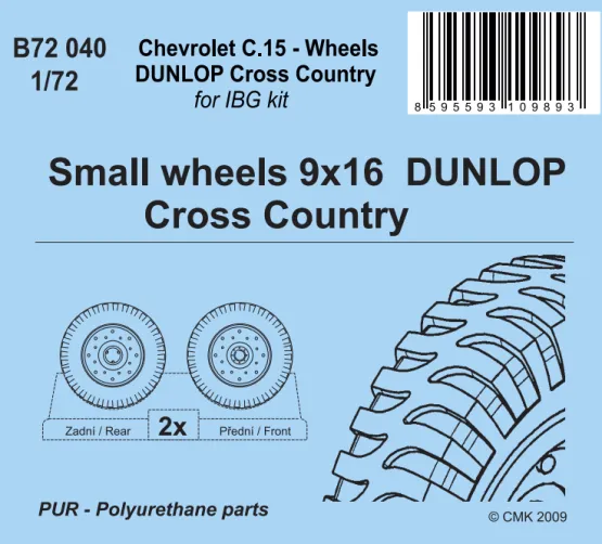 Chevrolet C.15A wheels small type 9x16 Dunlop 1:72