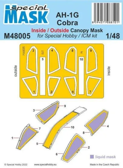 AH-1G Cobra Mask for S.H./ ICM 1:48 AH-1G Cobra Mask for S.H./ ICM 1:48