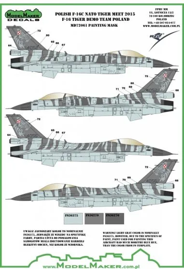 F-16C NATO Tiger Meet 2015 (Poland) Mask 1:72