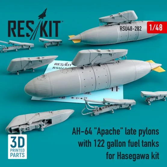 AH-64 Apache late pylons with 122 gallon fuel tanks 1:48