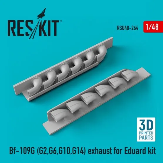 Bf 109G (G2,G6,G10,G14) exhaust for Eduard 1:48