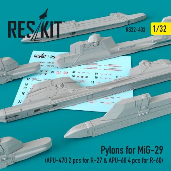 MiG-29 Pylons (APU-470 for R-27 & APU-60 for R-60) 1:32