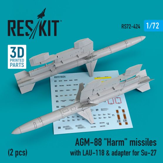 AGM-88 Harm with LAU-118 & adapter for Su-27 1:72