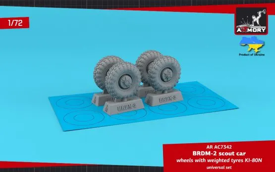BRDM-2 wheels w/ weighted tyres KI-80N 1:72
