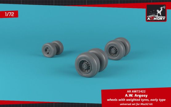 A.W. Argosy wheels w/ weighted tires, early version 1:72