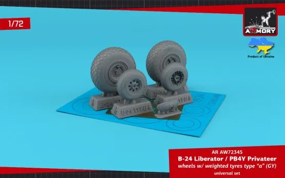 B-24 Liberator / PB4Y Privateer wheels type a (GY) 1:72