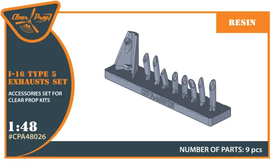I-16 type 5 exhausts for CP 1:48
