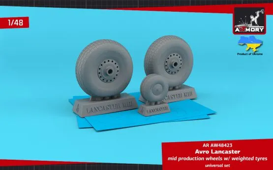 Avro Lancaster wheels mid type w/ weighted tyres 1:48