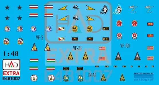 F-14A/D helmet & dress sewing markings VF-2, VF-101, VF-31 1:48