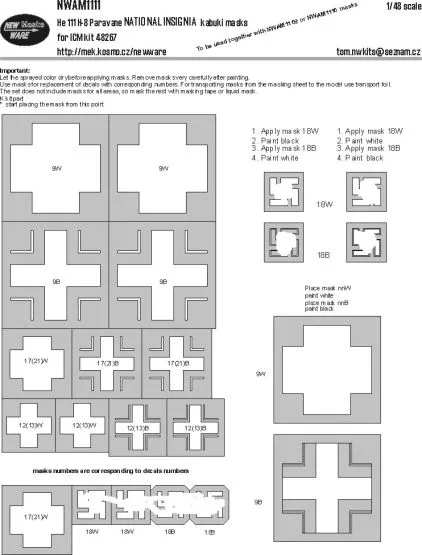 He 111H-8 National Insignia mask 1:48