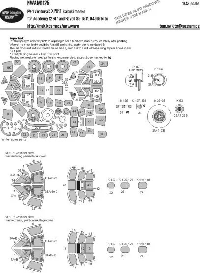 PV-1 Ventura EXPERT mask for Academy 1:48