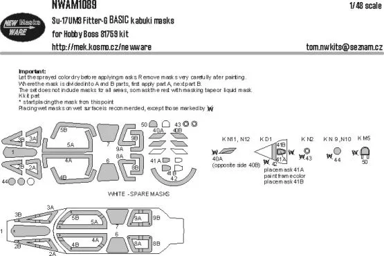Su-17UM3 Fitter-G mask for Hobby Boss 1:48