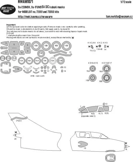 Su-22UM3K, Su-17UM3 mask for Modelsvit 1:72