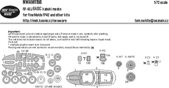 RF-4EJ mask for Fine Molds 1:72