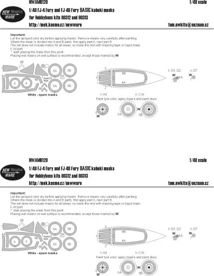 FJ-4 mask for Hobby Boss 1:48