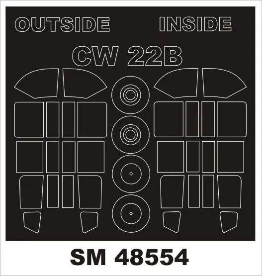 Curtiss-Wright CW-22B mask for Dora Wings 1:48