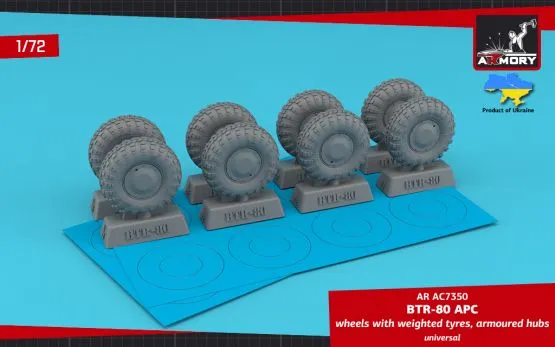 BTR-80 wheels (KI-80N) & armored hubs 1:72 BTR-80 wheels (KI-80N) & armored hubs 1:72