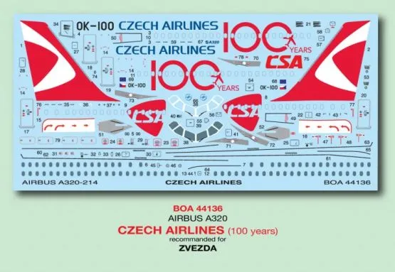Airbus A320 - Czech Airlines (100 years) 1:144