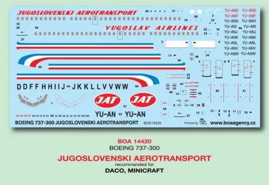 Boeing 737-300 - Jugoslovenski Aerotransport 1:144