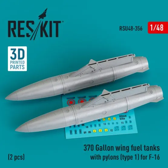 F-16 370 Gallon wing fuel tanks w/ pylons (type 1) 1:48 F-16 370 Gallon wing fuel tanks w/ pylons (type 1) 1:48