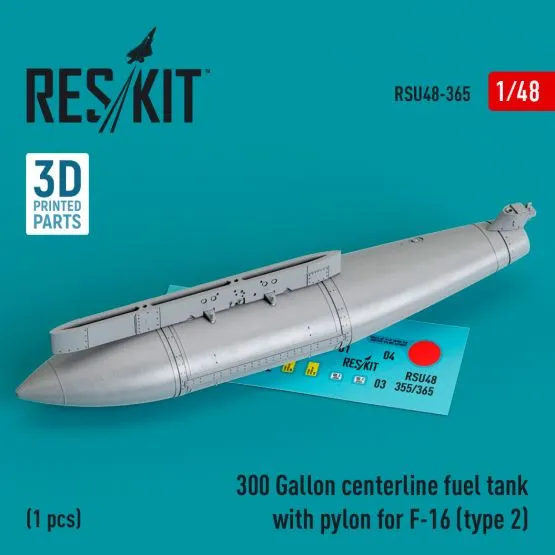 F-16 300 Gallon centerline fuel tank with pylon (type 2) 1:48 F-16 300 Gallon centerline fuel tank with pylon (type 2) 1:48